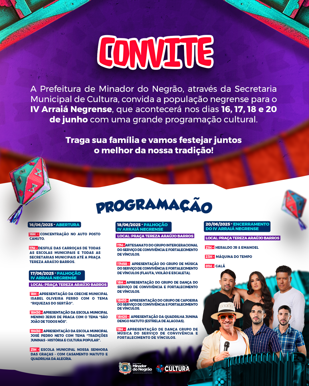 Minador do Negrão se prepara para o IV Arraiá Negrense com grande programação cultural